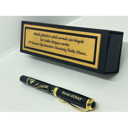 Öğretmenlere Özel Atatürk İmzalı Kutulu Roller Kalem