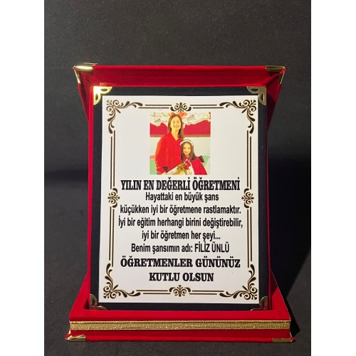 Öğretmenler Gününe Özel Plaket