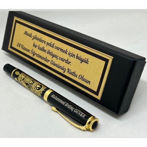 Öğretmenler Gününe Özel Osmanlı Tuğralı Kutulu Kalem