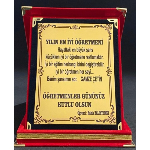 Öğretmenler Gününe Özel Plaket